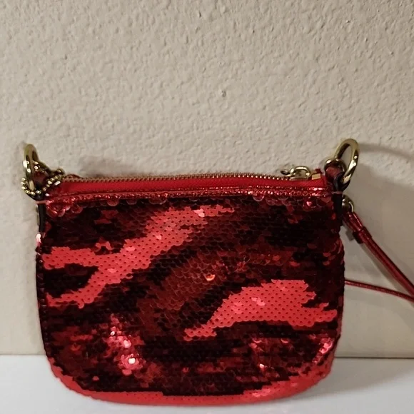 Coach Red Sequin Poppy Mini Crossbody - Picture 7 of 14